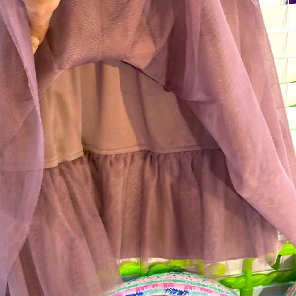 Extraordinary fancy heather plum skirt with full netting